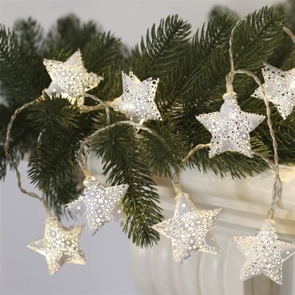 Catena luminosa di Natale a LED 10xLED/2xAA 2m bianco caldo