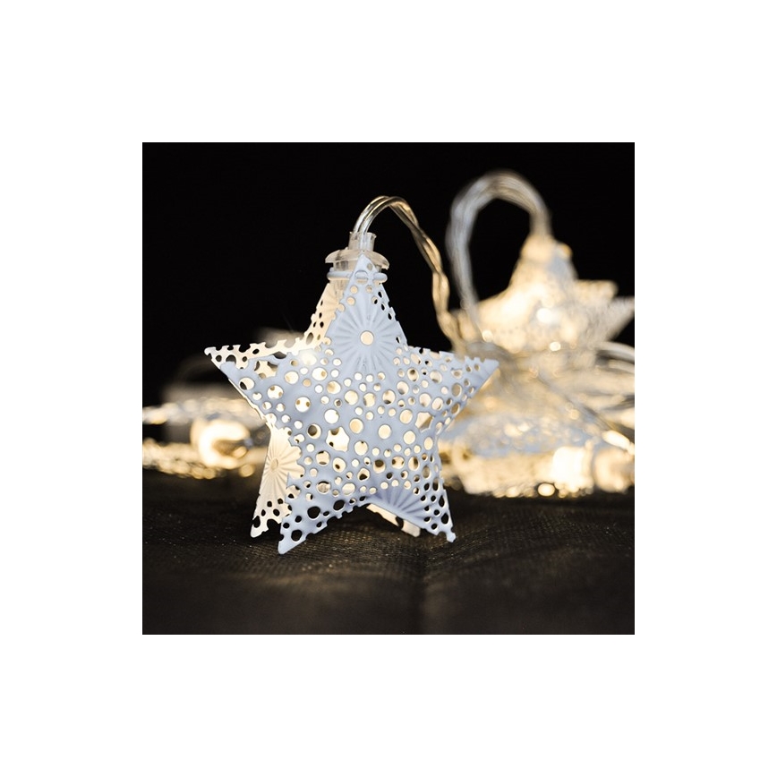 Guirlande lumineuse LED 10x LED / 2x AA, 2 m, blanc chaud