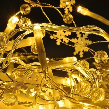 LED Weihnachtslichterkette 20xLED/2xAA 2m warmweiß