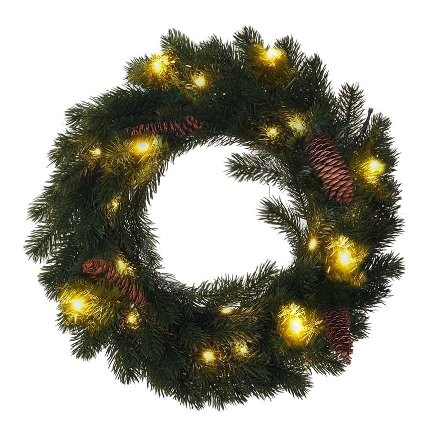 Couronne de noël d'extérieur 15xLED/3xAA IP44