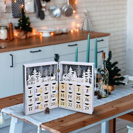 Calendrier de l'avent LED/2xAAA