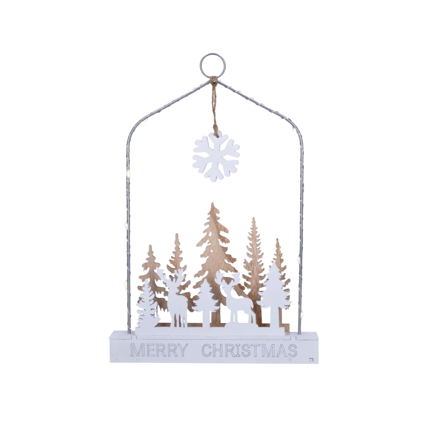 Decorazione natalizia LED LED/2xAA foresta con cervi