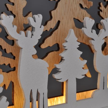 Decorazione natalizia LED LED/2xAA foresta con cervi