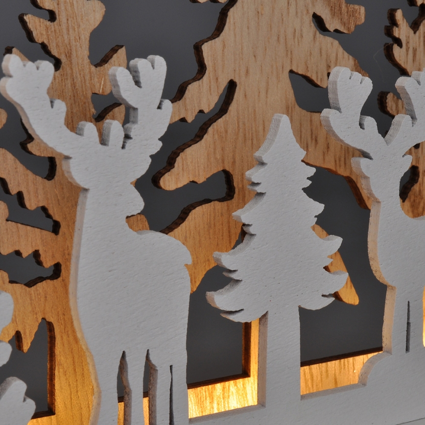 Decorazione natalizia LED LED/2xAA foresta con cervi