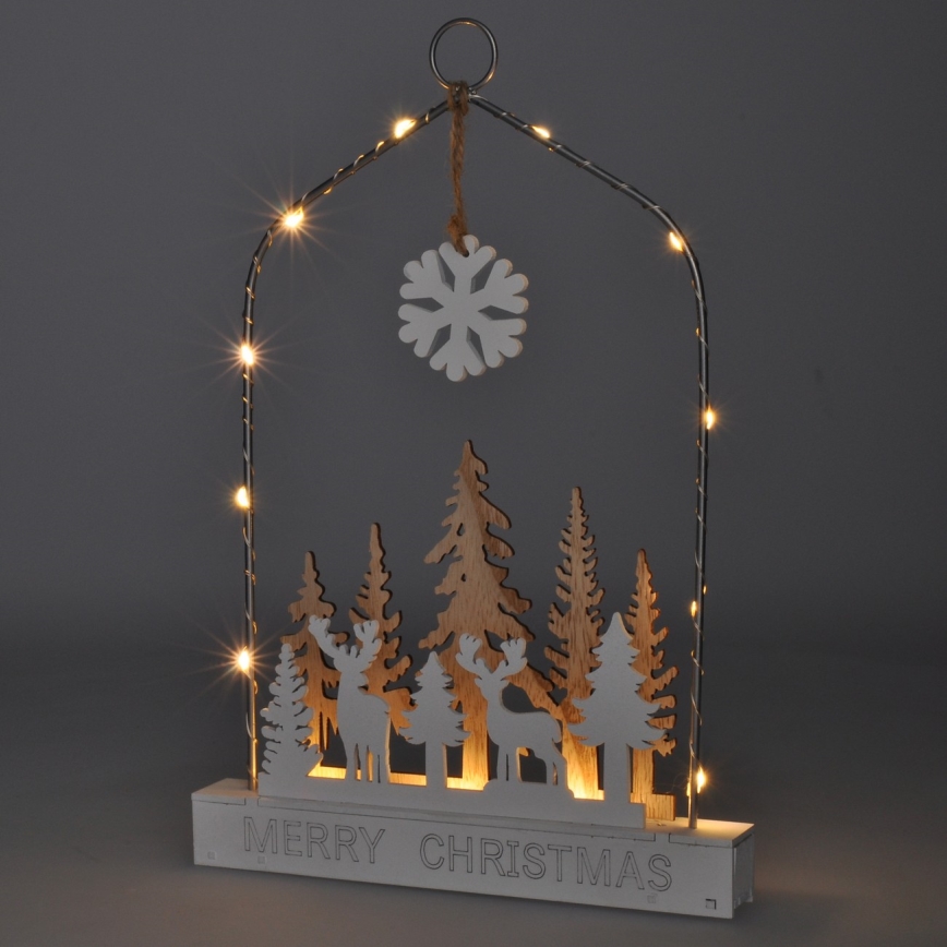 Decorazione natalizia LED LED/2xAA foresta con cervi