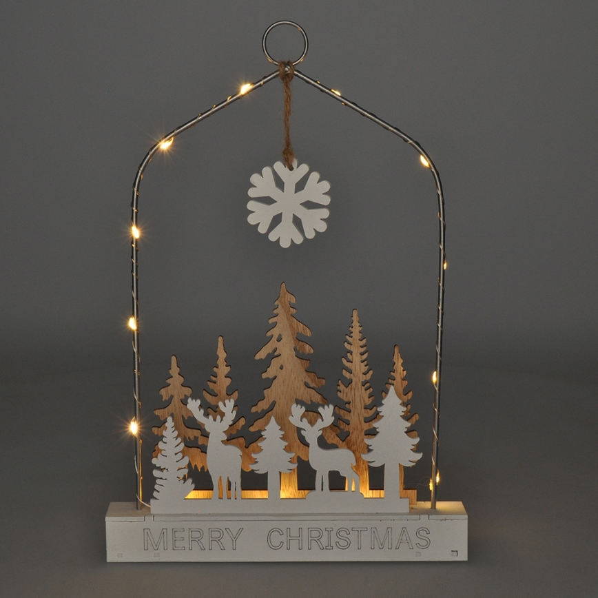 Decorazione natalizia LED LED/2xAA foresta con cervi