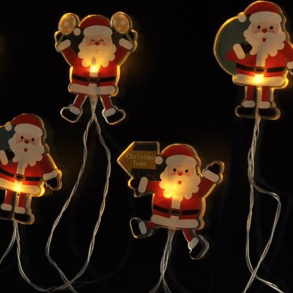 Catena luminosa LED con ventose 6xLED/2xAA 1,2m bianco caldo Santa