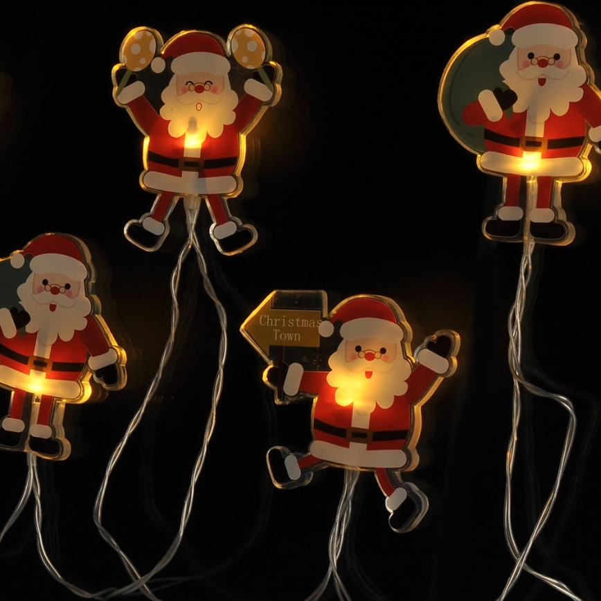 Catena luminosa LED con ventose 6xLED/2xAA 1,2m bianco caldo Santa