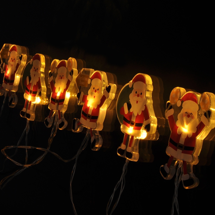Catena luminosa LED con ventose 6xLED/2xAA 1,2m bianco caldo Santa
