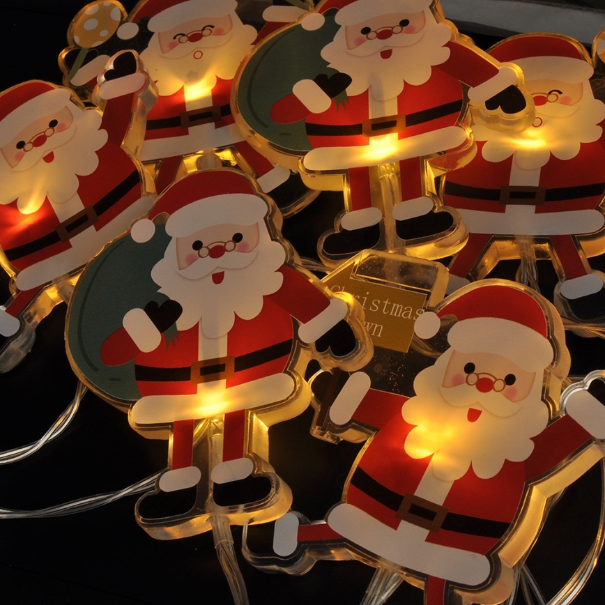 LED-Lichterkette mit Saugnäpfen 6xLED/2xAA 1,2m warmweiß Santa