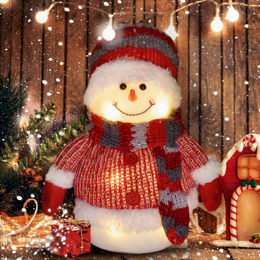 Decorazione natalizia LED LED/3xAA pupazzo di neve