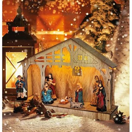 LED-Weihnachtsdekoration LED/2xAA Krippe