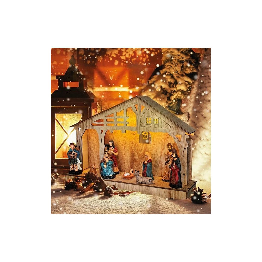 LED-Weihnachtsdekoration LED/2xAA Krippe