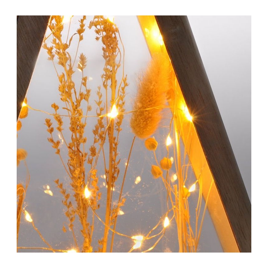 Décoration de Noël LED/2xAA fleurs d'hiver couvertes de neige