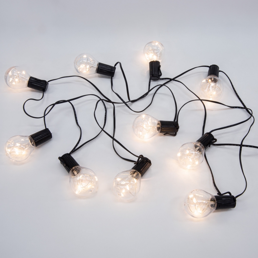 Catena decorativa da esterno LED GHIRLANDA 10xLED/3xAA 3m IP44 bianco caldo