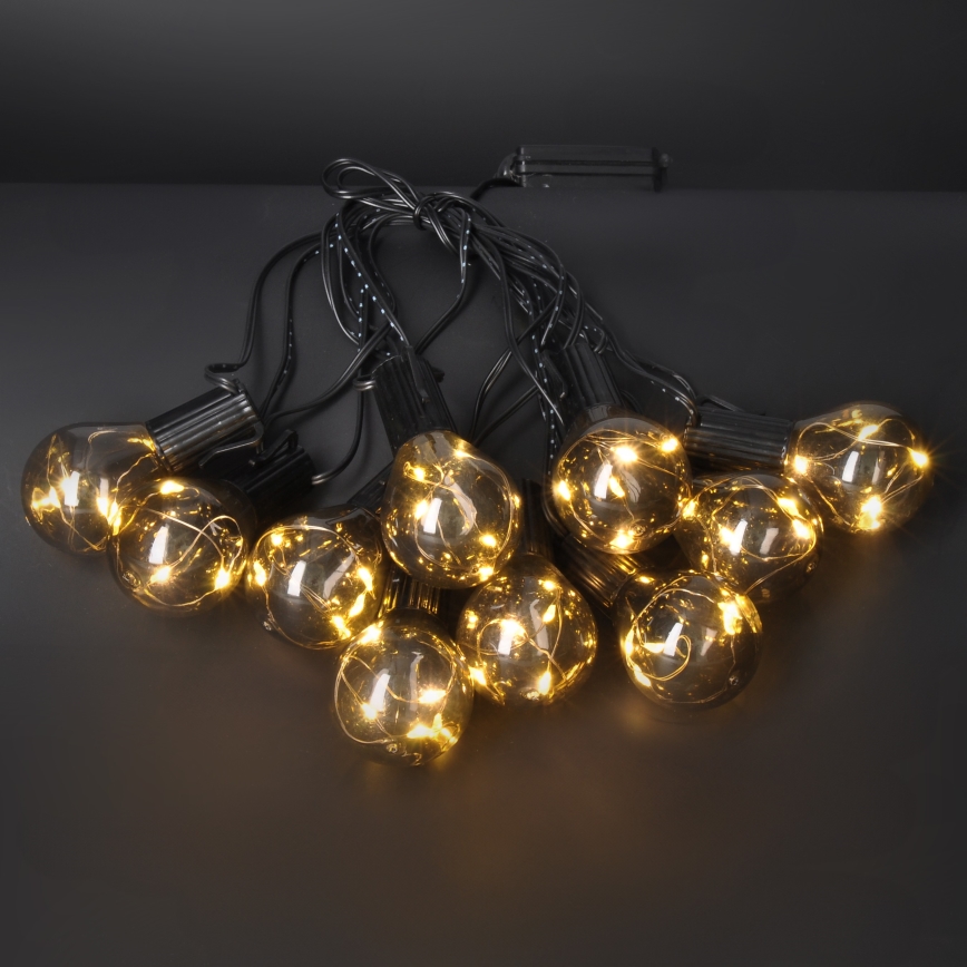 Catena decorativa da esterno LED GHIRLANDA 10xLED/3xAA 3m IP44 bianco caldo
