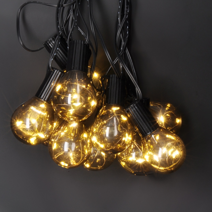 Catena decorativa da esterno LED GHIRLANDA 10xLED/3xAA 3m IP44 bianco caldo