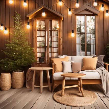 Catena decorativa LED da esterno GIRLANDA 10xLED/3xAA 3m IP44 bianco caldo