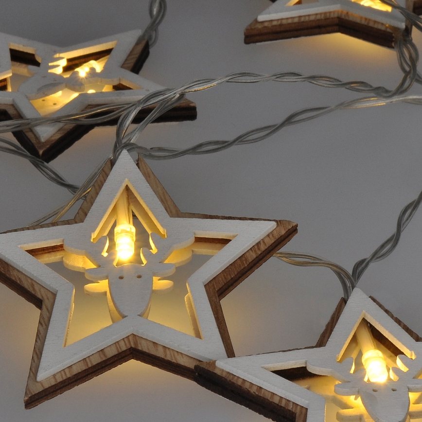 Catena luminosa a LED 10xLED/2xAA 1,8m bianco caldo