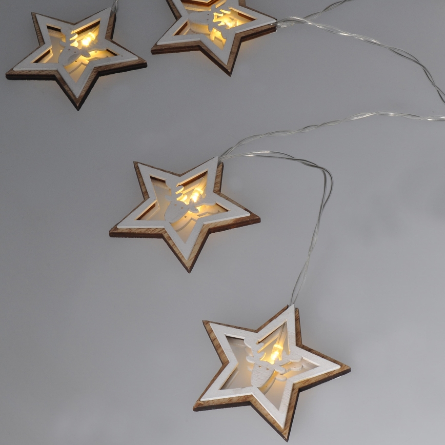 Guirlande LED 10xLED/2xAA 1,8 m blanc chaud