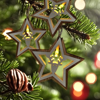 Guirlande de Noël 10xLED/2xAA 1,8m blanc chaud
