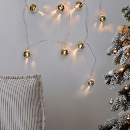 Catena natalizia LED 10xLED/2xAA/bianco caldo 1,8m jingle bells