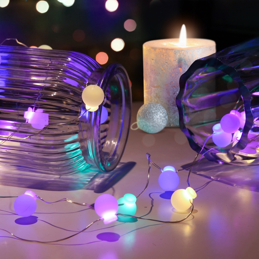 LED-Weihnachtslichterkette 40xLED/2xAA 4,3 m mehrfarbig