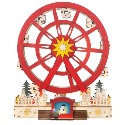 Décoration de Noël LED/2xAA/blanc chaud carrousel