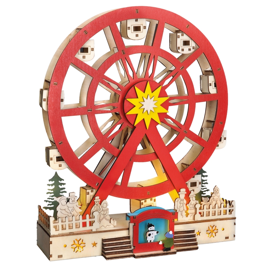 Décoration de Noël LED/2xAA/blanc chaud carrousel