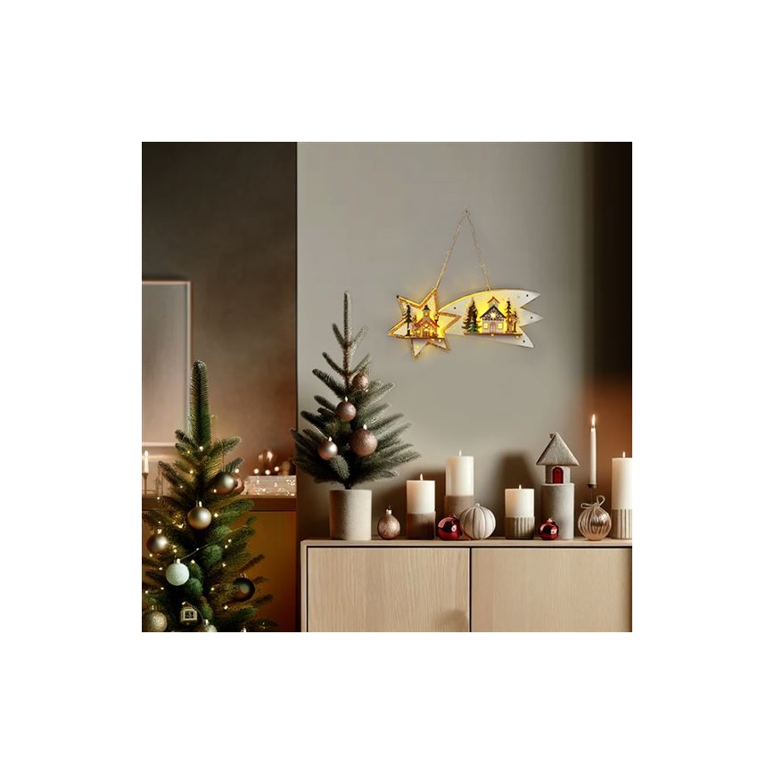 Décoration de Noël LED comète 10xLED/2xAA