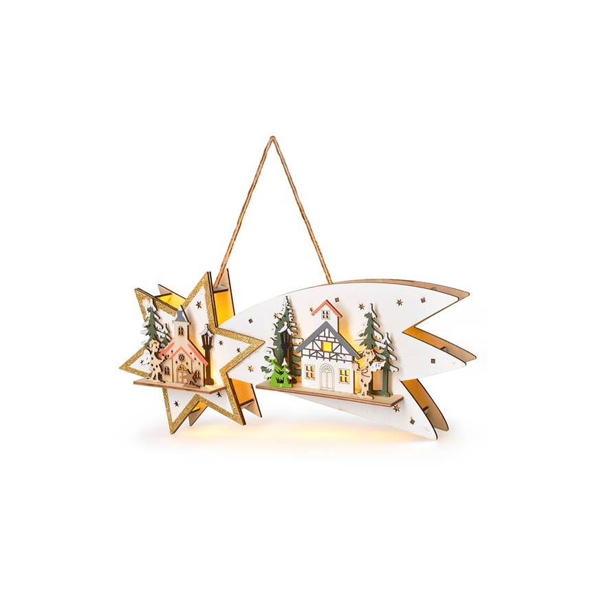 Décoration de Noël LED comète 10xLED/2xAA