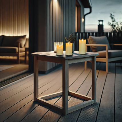 SET 3x LED Candela di cera naturale LED/3xAAA/bianco caldo