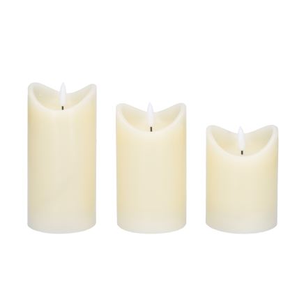SET 3x LED Candela di cera naturale LED/3xAAA/bianco caldo
