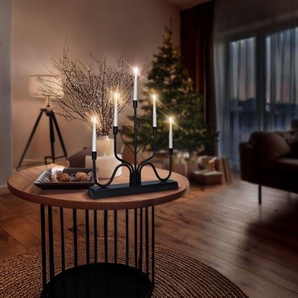 Bougeoir de Noël à LED 5xLED/2xAA blanc chaud