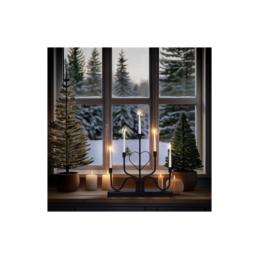 Candeliere natalizio a LED 5xLED/2xAA, bianco caldo