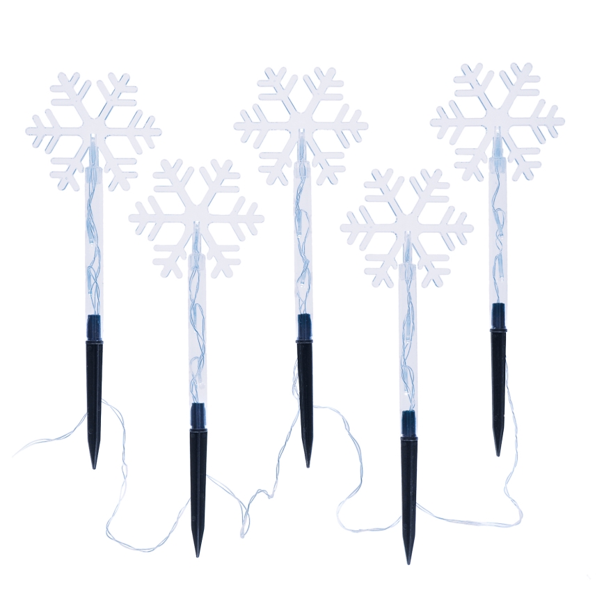 SET 5x LED Lampada di Natale da esterno LED/3xAA/bianco freddo IP44