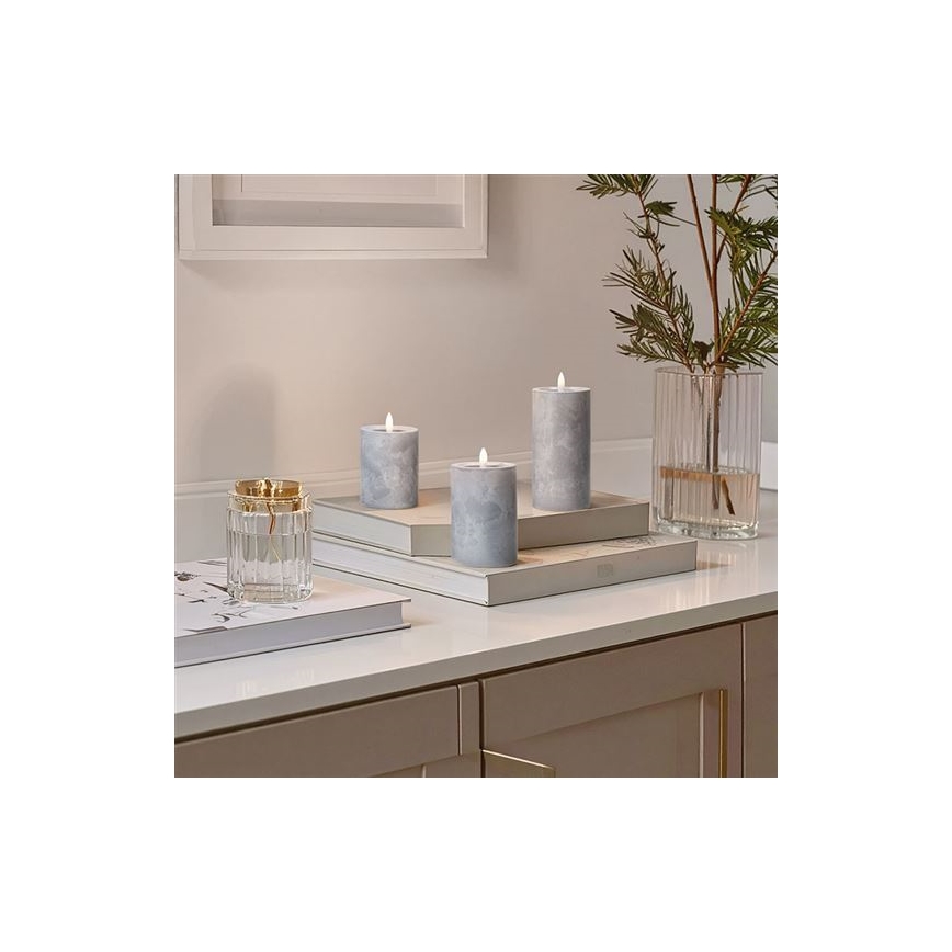 Set da 3 candele LED, alimentazione 2x AA, luce calda