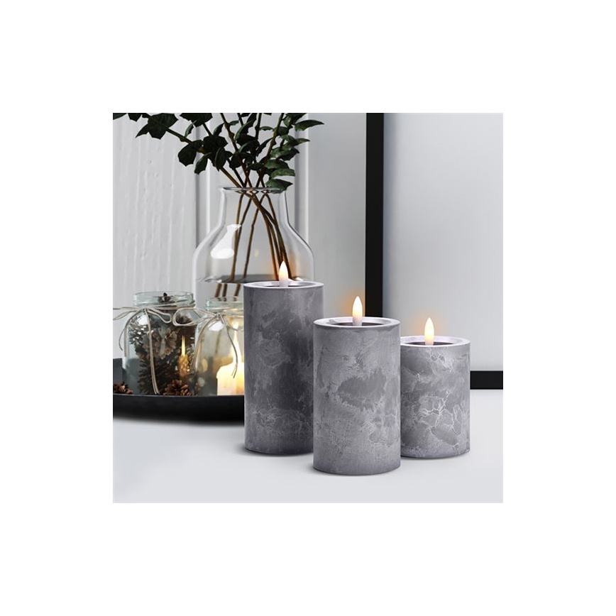Lot de 3 bougies LED LED/2xAA blanc chaud