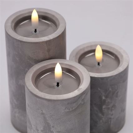 Lot de 3 bougies LED LED/2xAA blanc chaud