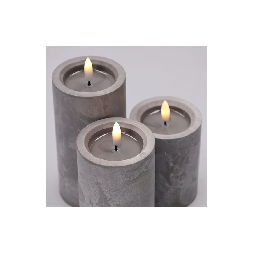 Lot de 3 bougies LED LED/2xAA blanc chaud