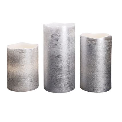 Set da 3 candele LED, alimentazione 3x AAA, luce calda