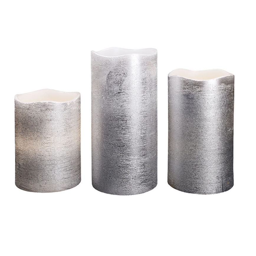 Set da 3 candele LED, alimentazione 3x AAA, luce calda