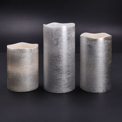 Set da 3 candele LED, alimentazione 3x AAA, luce calda