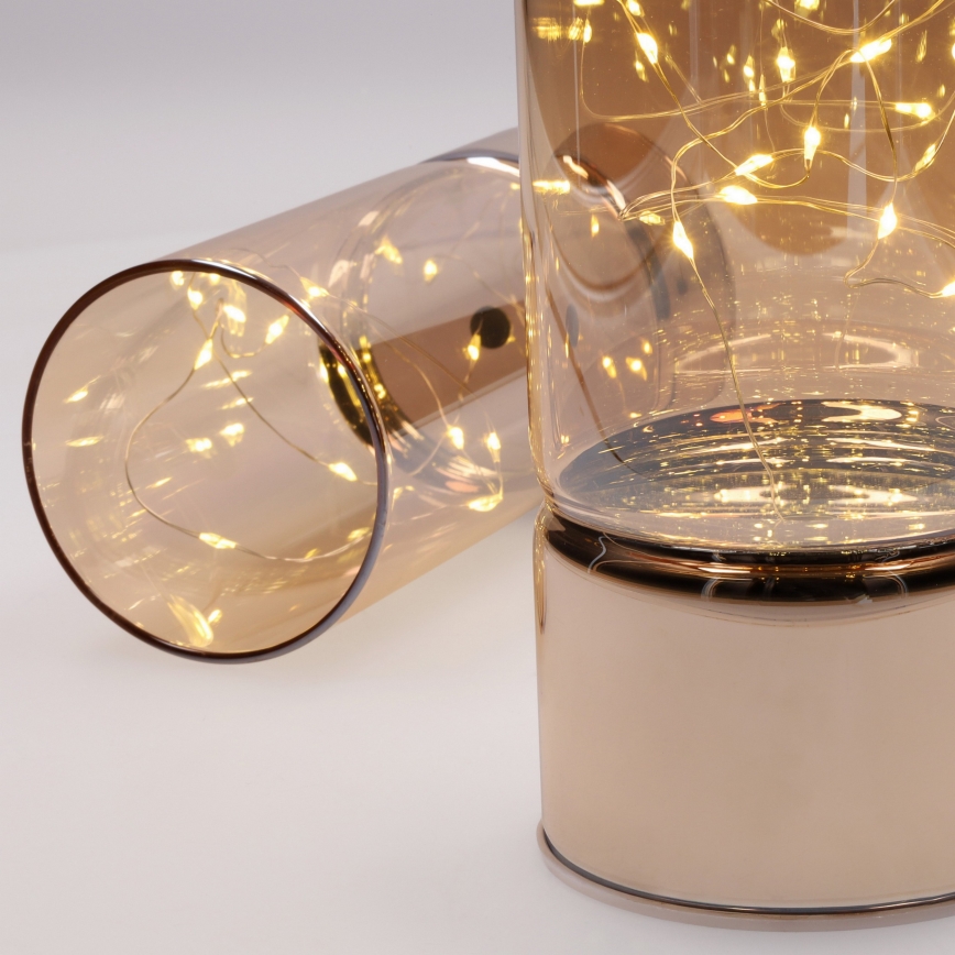 LOT DE 2 guirlandes LED de Noël 20xLED+10xLED/2xAA+3xAA blanc chaud