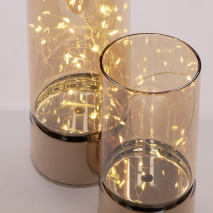 LOT DE 2 guirlandes LED de Noël 20xLED+10xLED/2xAA+3xAA blanc chaud