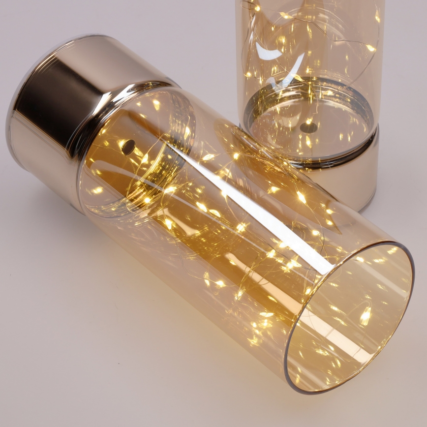 LOT DE 2 guirlandes LED de Noël 20xLED+10xLED/2xAA+3xAA blanc chaud