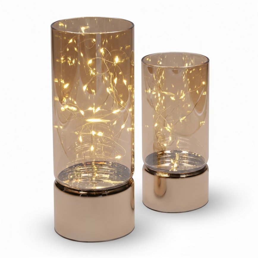 LOT DE 2 guirlandes LED de Noël 20xLED+10xLED/2xAA+3xAA blanc chaud