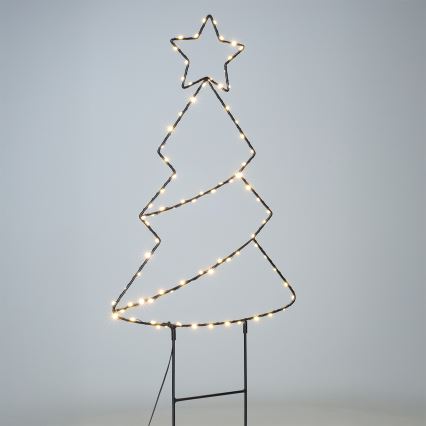 Decorazione natalizia LED per esterni 85xLED/3xAA IP44 bianco caldo a forma di albero
