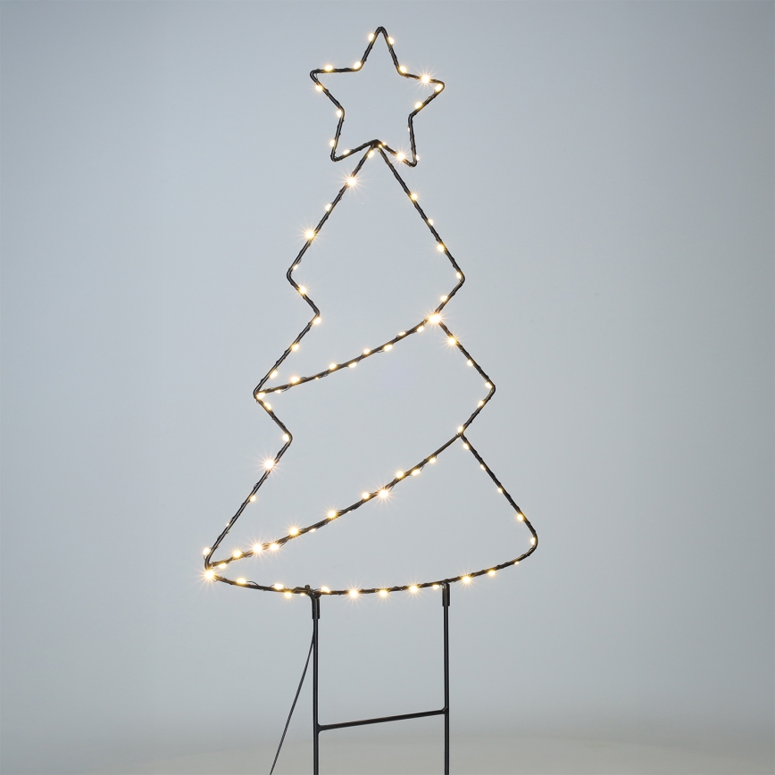 Decorazione natalizia LED per esterni 85xLED/3xAA IP44 bianco caldo a forma di albero