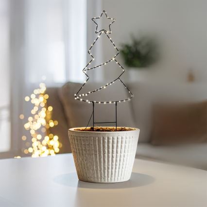 Decorazione natalizia LED per esterni 85xLED/3xAA IP44 bianco caldo a forma di albero